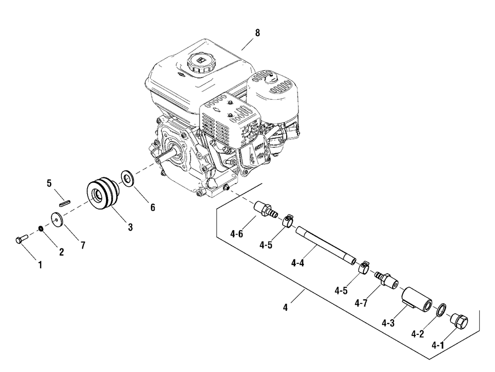 Engine Group (8003064) Diagram and Parts List for 866055-EX14-S  Briggs and Stratton Saw